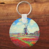 Monet Tulips Windmill Schlüsselanhänger (Vorderseite)
