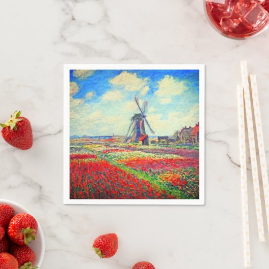 Monet Tulips Windmill Serviette (Beispiel)