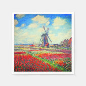 Monet Tulips Windmill Serviette (Vorderseite)