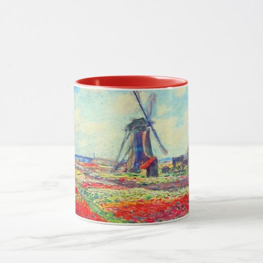 Monet Tulips Windmill Tasse (Zentrum)