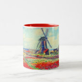 Monet Tulips Windmill Zweifarbige Tasse (Mittel)
