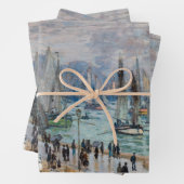 Monet - Verlassend Fischereifahrzeuge des Hafens L Geschenkpapier Set (Beispiel)