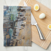 Monet - Verlassend Fischereifahrzeuge des Hafens L Geschirrtuch (Viertel Falte)