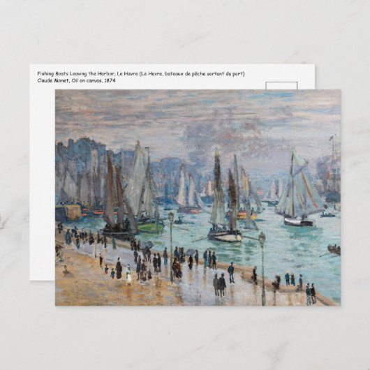 Monet - Verlassend Fischereifahrzeuge des Hafens L Postkarte (Vorne/Hinten)