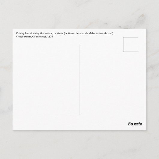Monet - Verlassend Fischereifahrzeuge des Hafens L Postkarte (Rückseite)