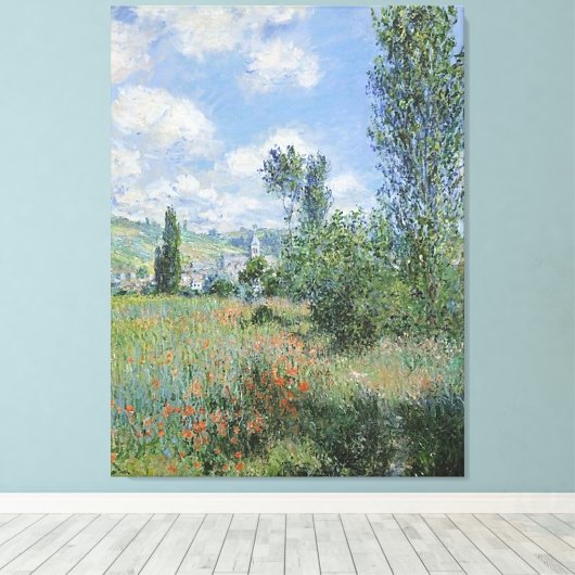 Monet Vetheuil 30x40 Wrapped Canvas Leinwanddruck (Insitu (Holzboden))