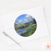 Monet - Vetheuil, Paysage Runder Aufkleber (Umschlag)