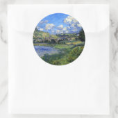 Monet - Vetheuil, Paysage Runder Aufkleber (Tasche)