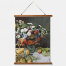 Monet Vintag Stillleben mit Blume und Obst
