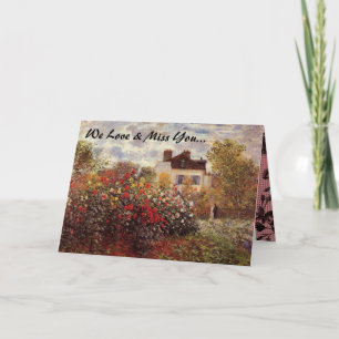 Monet Vintage Kunst Liebe Vermisse dich Florale Bl Feiertagskarte
