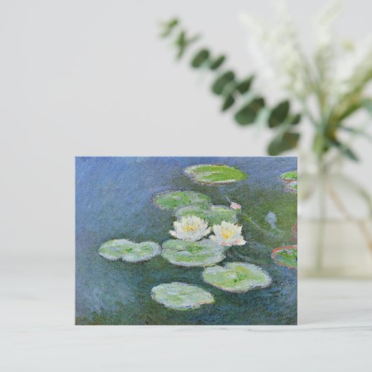 Monet - Wasser Lilien, Abend, Postkarte (Stehend Vorderseite)