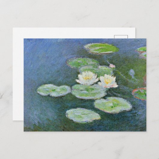 Monet - Wasser Lilien, Abend, Postkarte (Vorne/Hinten)