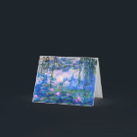 Monet Wasser-Lilien-Anmerkungs-Karte Karte<br><div class="desc">Monet Wasser-Lilienanmerkungskarte. Ölmalerei auf Leinwand ab 1916. Monet malte seinen berühmten Wasserlilienteich besessen während der letzten Jahre seiner Karriere und zeichnete Inspiration vom Licht der Sonne und sein verschiebeneffekt auf das Wasser und die WasserBlumen und das Laub. Diese Malerei kennzeichnet einen vibrierenden Gebrauch von Rosa, Blues und Purpur und macht...</div>