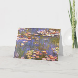 MONET Wasser-Lilien brite-Farbegruß-Karte 1916 Karte