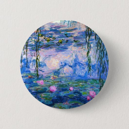 Monet Wasser-Lilien-Knopf Button (Vorderseite)