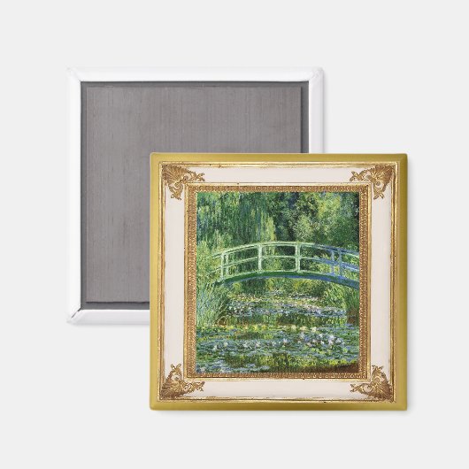 Monet Wasserlilien und Bridge Masterpiece Magnet (Vorderseite/Rückseite)