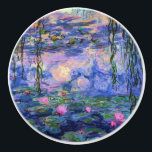 Monet Water Lilie Kunstvoll wandern Keramikknauf<br><div class="desc">Claude Monet war einer der Gründer des französischen Impressionismus in der Außenlandschaft. Dies ist eines seiner vielen Gemälde aus dem Seerosenteich,  die die Spiegelung vom Himmel über zeigen,  mit weinenden Weidenzweigen,  die über dem Teich hängen,  und den im Wasser schwimmenden Lilien-Blume.</div>