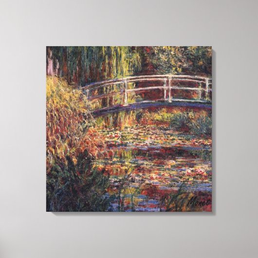 MONET Water Lilie Rose Stretched Canvas Print Leinwanddruck (Vorderseite)