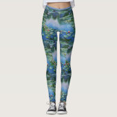 Monet Water Lilien Schöne Aquarelle Leggings (Vorderseite)