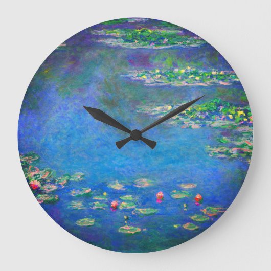 Monet Water Lilies 1906 Große Wanduhr (Vorderseite)