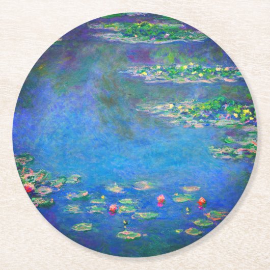 Monet Water Lilies 1906 Runder Pappuntersetzer (Vorderseite)