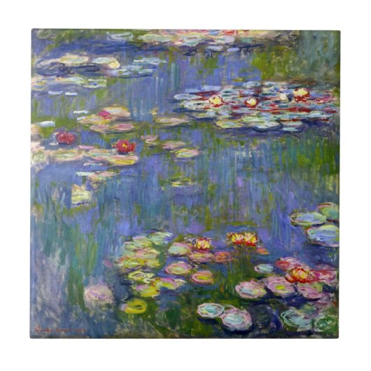 Monet Water Lilies 1916 Tile Fliese (Vorderseite)
