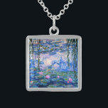 Monet: Water Lilies 1919, berühmtes Bild, Sterling Silberkette<br><div class="desc">Claude Monets berühmtes Bild,  Water Lilies 1919.</div>