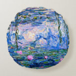 Monet: Water Lilies 1919, berühmtes Gemälde Rundes Kissen<br><div class="desc">Claude Monet: Water Lilies Red,  1919,  schöne Kunstmalerei</div>