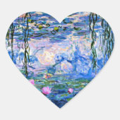 Monet - Water Lilies, 1919, Herz-Aufkleber (Vorderseite)