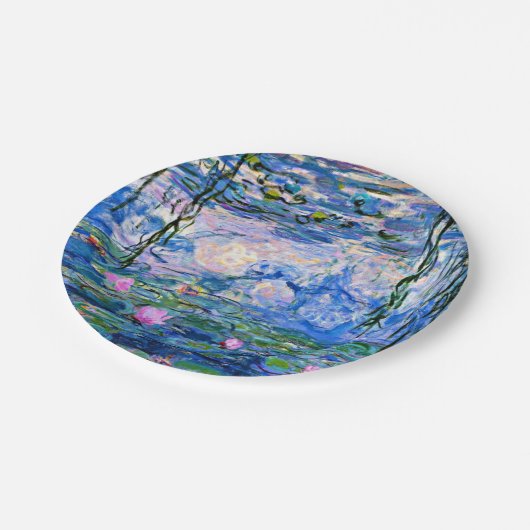 Monet - Water Lilies, 1919 Pappteller (Schrägansicht)