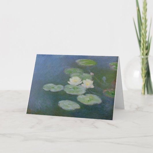 monet water-lilies-Abend-effect-1899 Blume Dankeskarte (Vorderseite)