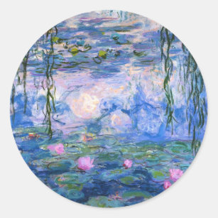 Monet - Water Lilies arwork, 1919 Runder Aufkleber