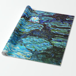Monet - Water Lilies (blau) Geschenkpapier