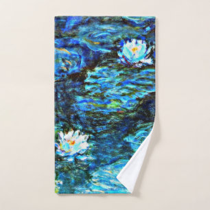 Monet - Water Lilies, blau, Handtuch