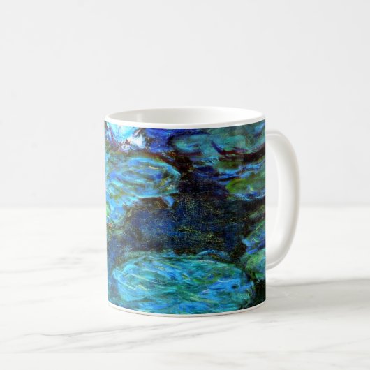 Monet - Water Lilies, blau Kaffeetasse (VorderseiteRechts)
