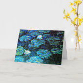 Monet - Water Lilies (blau) Karte (Gelbe Blume)