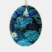 Monet - Water Lilies, blau Keramik Ornament (Rechts)