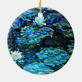 Monet - Water Lilies, blau Keramik Ornament (Hinten)