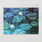 Monet - Water Lilies, blau Postkarte (Vorderseite)