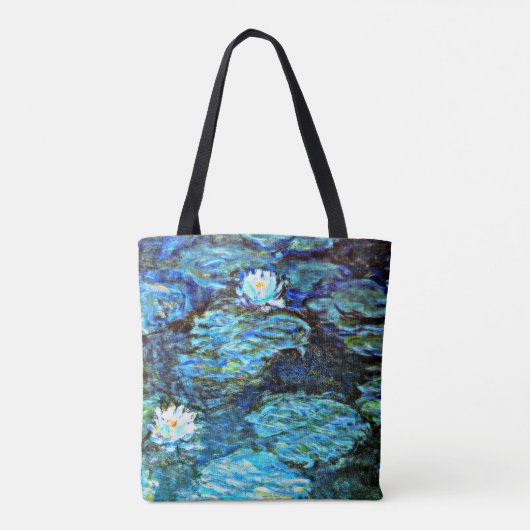 Monet - Water Lilies (blau) Tasche (Rückseite)