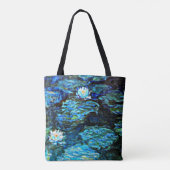Monet - Water Lilies (blau) Tasche (Rückseite)