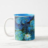 Monet - Water Lilies (blau) Zweifarbige Tasse (Links)