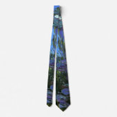 Monet - Water Lilies, Blue Indigo Neck Tie Krawatte (Rückseite)
