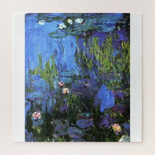 Monet - Water Lilies, Blue Indigo Puzzle (Vertikal)