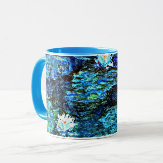 Monet - Water Lilies Blue, Tasse (Vorderseite Links)