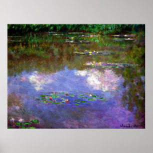 Monet - Water Lilies, die Wolken Poster