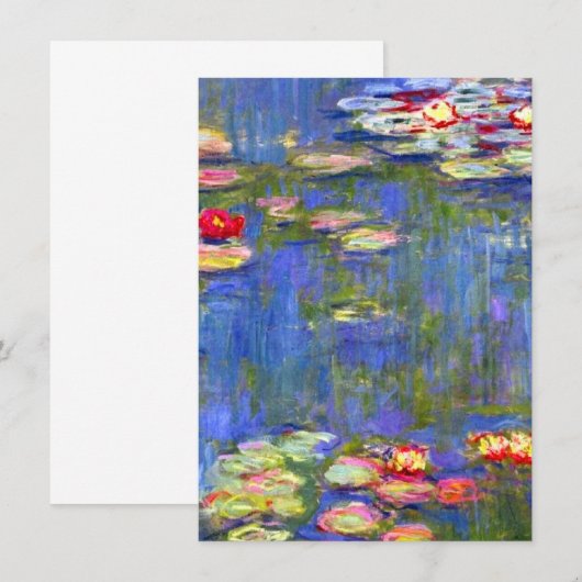 Monet Water Lilies Einladung (Vorne/Hinten)