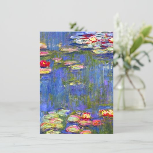 Monet Water Lilies Einladung (Stehend Vorderseite)