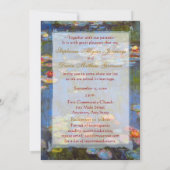 Monet Water Lilies Flat Card Einladung zur Hochzei (Rückseite)