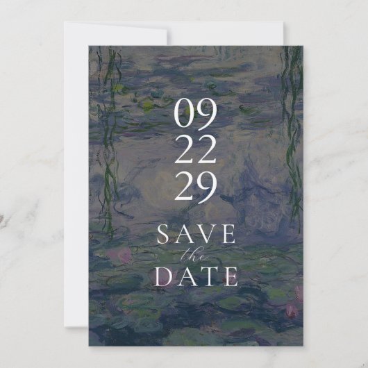 Monet Water Lilies Hochzeit retten das Datum Save The Date (Vorderseite)